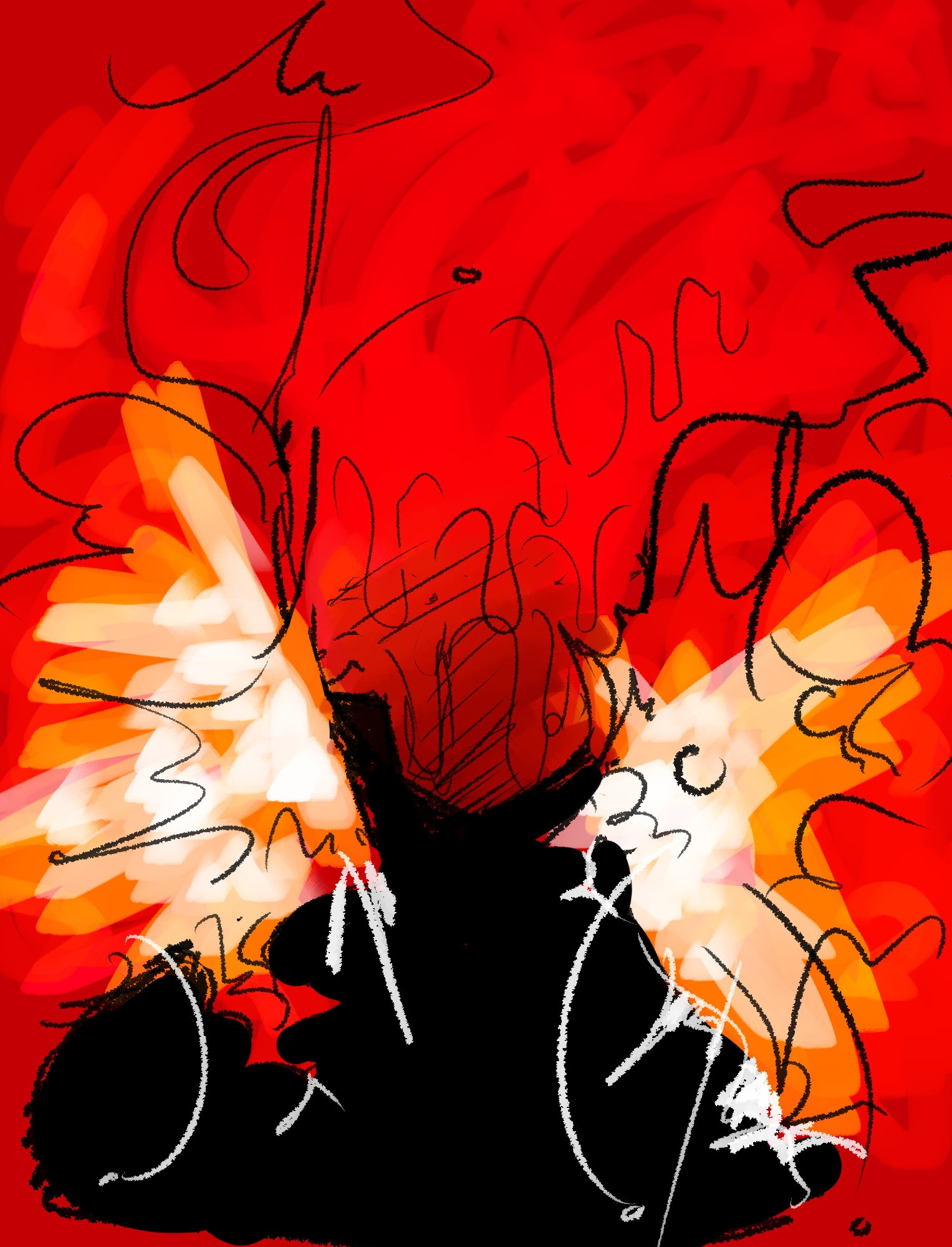 Starshine (my version of Superman) covered in flames